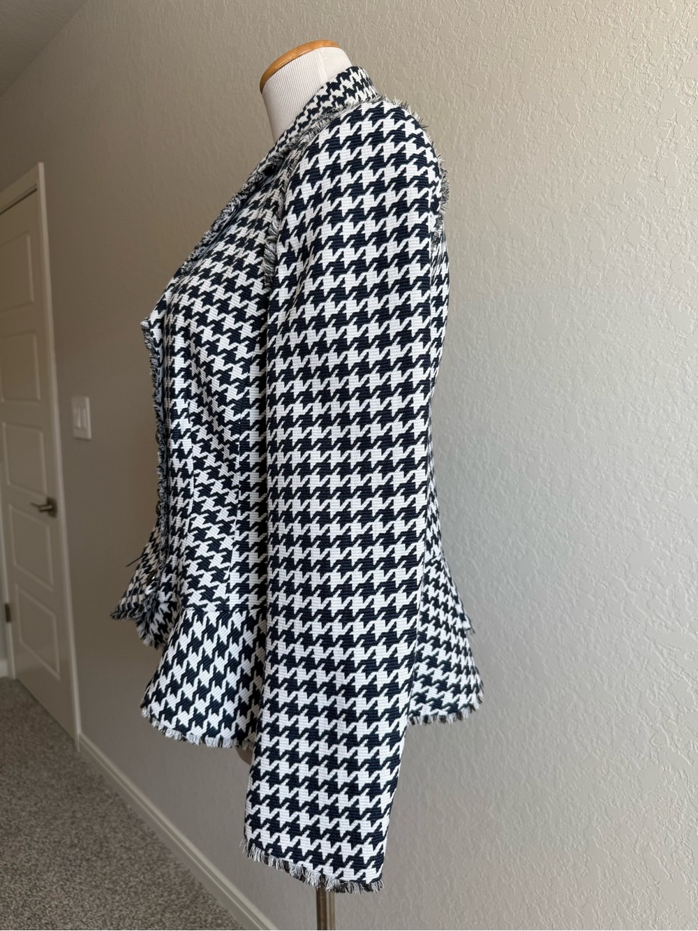 Etcetera Houndstooth Peplum Blazer - Picture 2 of 12
